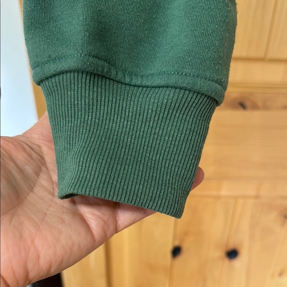 Forest Green Cropped Crew Neck Sweatshirt - Picture 6 of 6